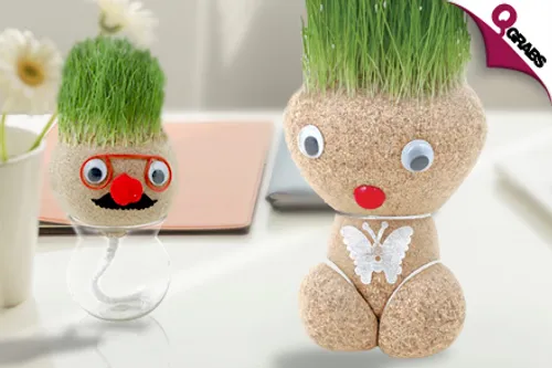From QR39, Be Closer to Nature with a Grass-Growing Doll - Available in Two Happy Designs! (Up to QR138 Value)